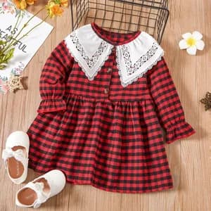 Toddler Girl Long-sleeve Plaid Dress