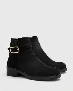 Suede buckle decor boots