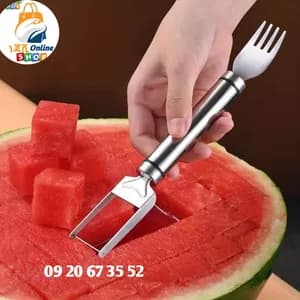 2-in-1 stainless steel watermelon cutter and fork slicer