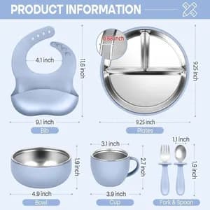 6-IN-1 PREMIUM SILICONE BABY FEEDING SET