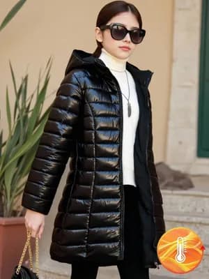 Teenage girls mid length padded coat