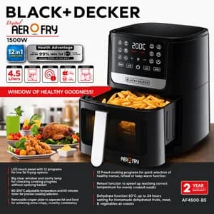 BLACK+DECKER 12 in 1 Digital Air Fryer 4.5L