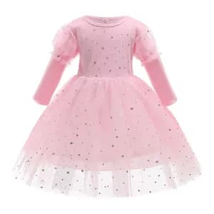 Trendy Mesh Gradient Longsleeves Party Dress