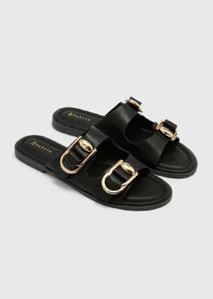 PAPAYA double strap buckle sandals