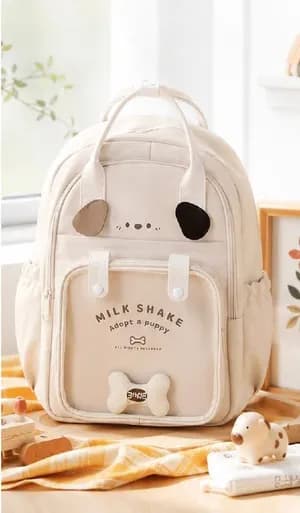 Cute puppy ear bone strapped school backpack