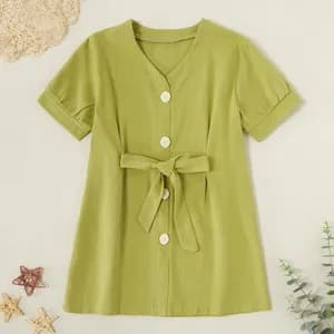 Trendy Solid Strappy Button Dresses