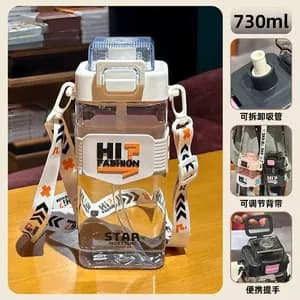 Flip top strap water bottles
